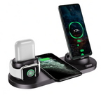 Ładowarka 6w1 bezprzewodowa czarna – stacja ładująca do iPhone, Apple Watch i AirPods
